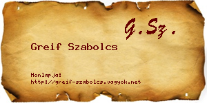 Greif Szabolcs névjegykártya